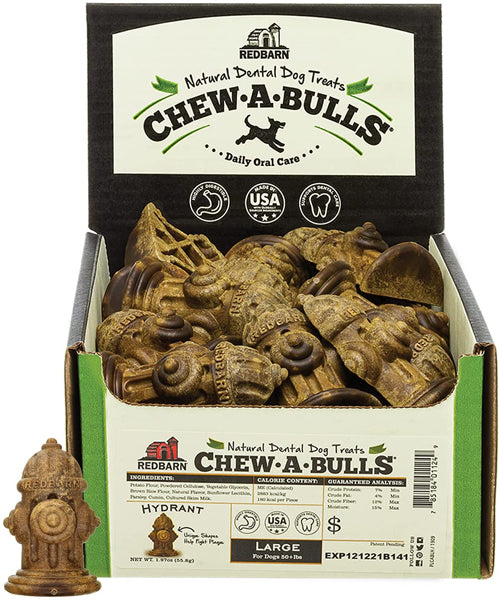 Redbarn Pet Products Chew-A-Bulls Hydrant Dog Treat Medium, 12 Pack