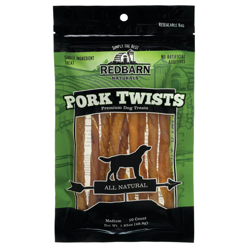 Red Barn Dog Pork Skin Twist 10Pk