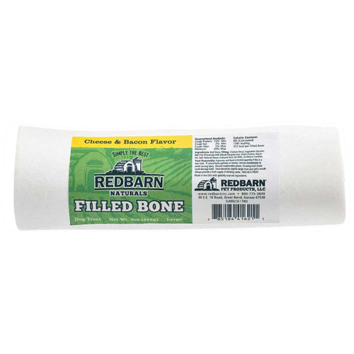 Redbarn Pet Products Filled Bone Natural Cheese & Bacon Dog Treat Large 8 oz 15 Count