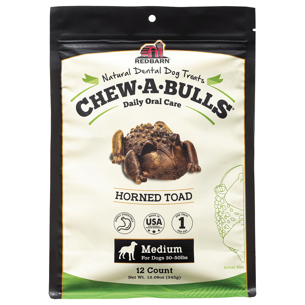 Redbarn Dog Chew A Bull Toad Large 6 count