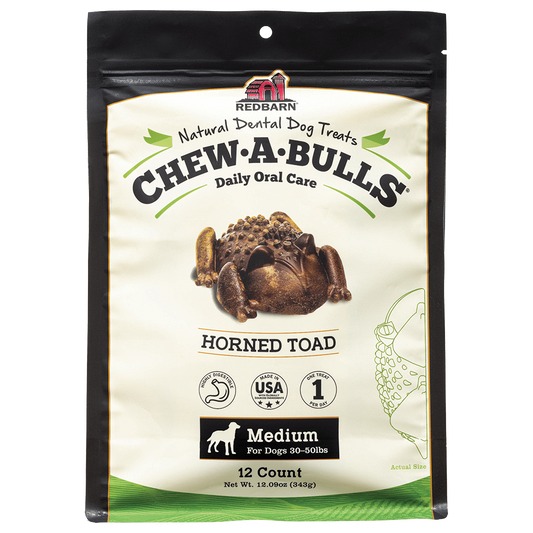 Redbarn Dog Chew A Bull Toad Large 6 count