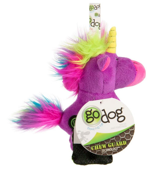 Godog Unicorns Durable Plush With Squeaker Dog Toy Small