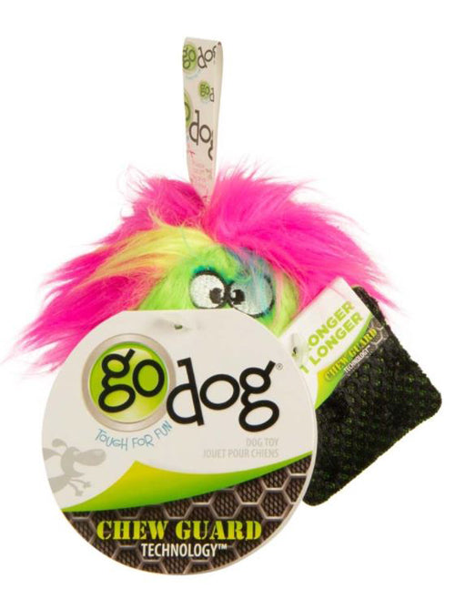 Godog Furballz Durable Plush Squeaker Dog Toy Mini