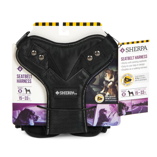Sherpas Pet Trading Company Crash Tested Seatbelt Safety Dog Harness Black Medium