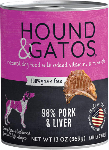 Hound & Gatos Dog Grain Free Pork & Liver 13oz. (Case of 12)