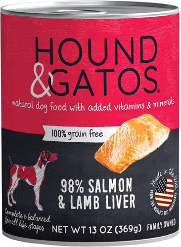 Hound & Gatos Dog Grain Free Salmon & Lamb Liver 13oz. (Case of 12)