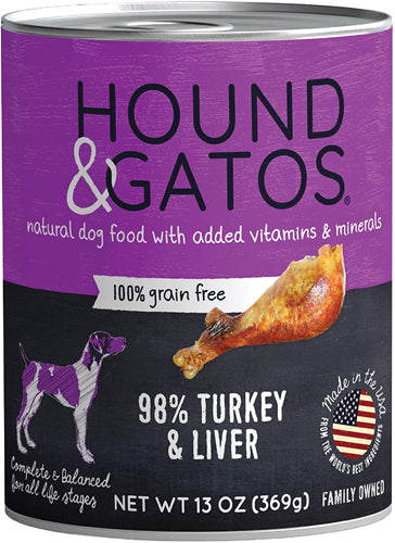 Hound & Gatos Dog Grain Free Turkey & Liver 13Oz (Case of 12)