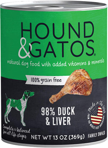 Hound & Gatos Dog Grain Free Duck & Liver 13oz. (Case of 12)