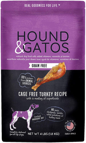 Hound & Gatos Dog Grain Free Turkey 4Lb