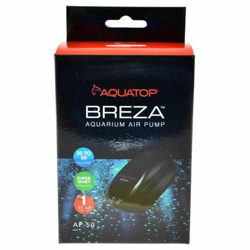 Aquatop BREZA AP-50 Aquarium Air Pump with Flow control Knob 20-50gal Black