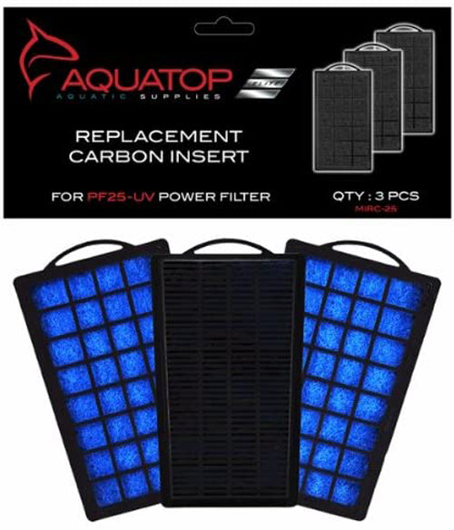 Aquatop Aquarium Carbon Cartridge for Hang on Power Filters For PF25-UV Power Filter 3 Count