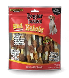 Savory Prime Beggar Bone 5 in 1 Kabobs Dog Treats 12 oz 18 Pack