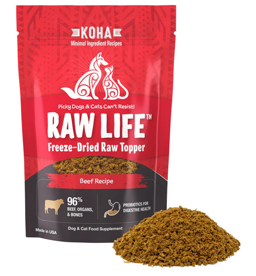 Koha Dog Cat Grain Free Raw Freeze Dried Topper Beef 8Oz