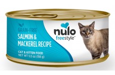 Nulo Grain Free Salmon and Mackerel Recipe Canned Cat Wet Food 24Ea/5.5 Oz, 24 Pk