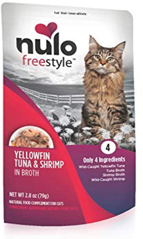 Nulo Yellowfin Tuna & Shrimp in Broth Pouch Cat Wet Food 2.8 oz 24 Pack