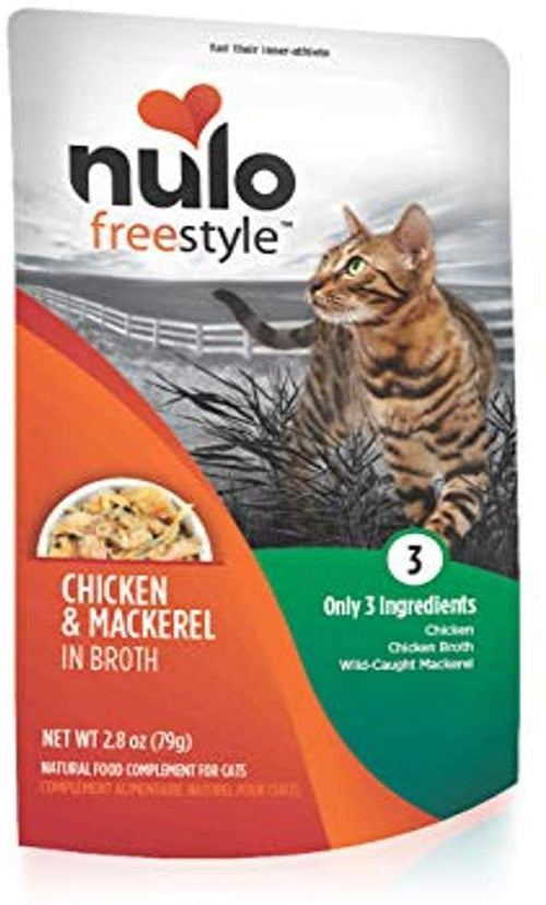 Nulo Chicken & Mackerel in Broth Pouch Cat Wet Food 2.8 oz 24 Pack