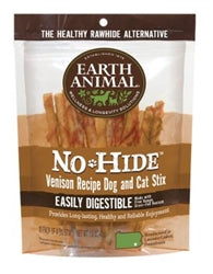 Earth Animal No Hide Venison Chews Dog Treats, 10 Pack