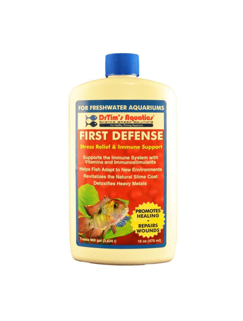 Dr. Tim's Aquatics First Defense Fish Stress Relief & Immune Support for Freshwater Aquarium 16 fl. oz