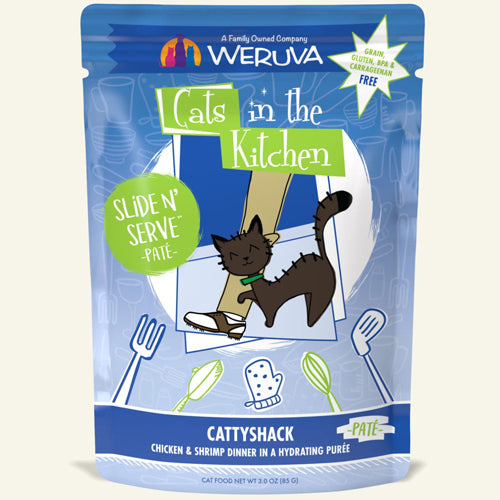 Cats In The Kitchen Slide N' Serve Cattyshack Chicken & Shrimp Dinner 3oz. Pouch (Case Of 12)