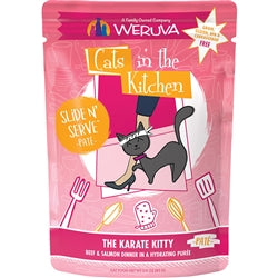 Cats in the Kitchen Slide N' Serve The Karate Kitty Beef & Salmon Dinner 3oz. (Case Of 12)