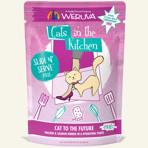 Cats In The Kitchen Slide N' Serve Cat to The Future Chicken & Salmon Dinner 3oz. Pouch (Case Of 12)