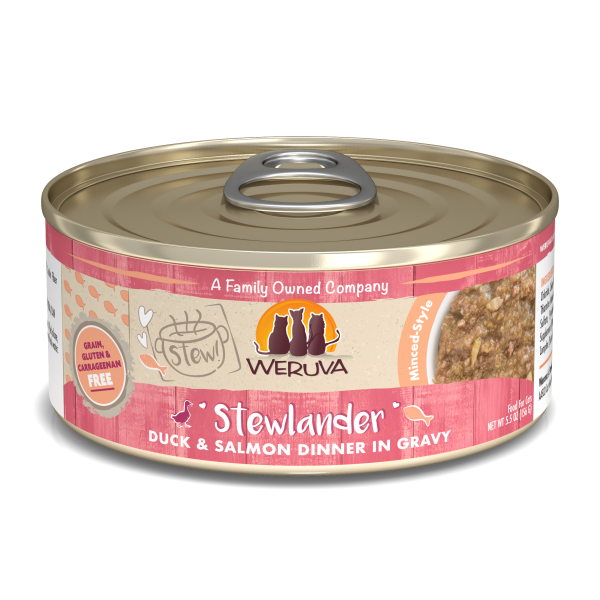 Weruva Cat Stewlander Duck & Salmon Dinner in Gravy 5.5oz (Case Of 8)
