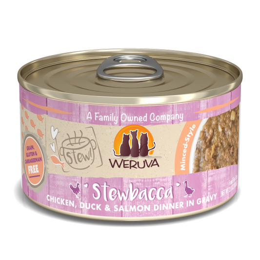 Weruva Cat Stewbacca Chicken, Duck & Salmon Dinner in Gravy 2.8oz (Case Of 12)