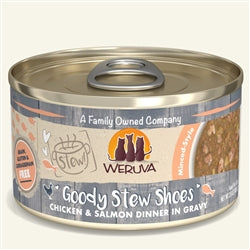 Weruva Cat Stew! Goody Stew Shoes Chicken & Salmon Dinner in Gravy 2.8oz. (Case Of 12)
