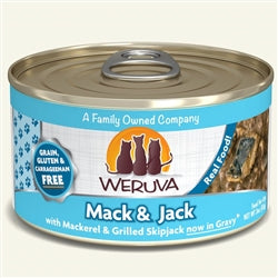 Weruva Cat Mack and Jack with Mackerel & Grilled Skipjack in Gravy 5.5oz (Case Of 12)