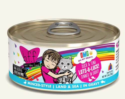 BFF Cat OMG Duck & Tuna Lots-O-Luck! Dinner in Gravy 5.5oz. (Case Of 8)