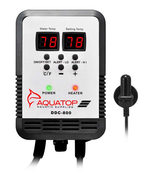 Aquatop DDC800 Titanium 800W Heater Dual Display Digital Controller Black