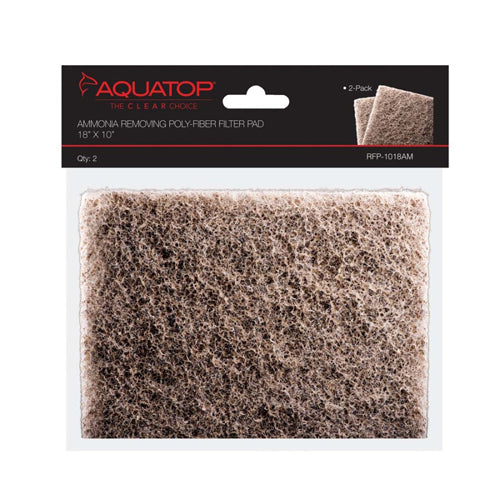 Aquatop Ammonia Removing Filter Pad Brown, 1ea/18 In X 10 in, 2 ct