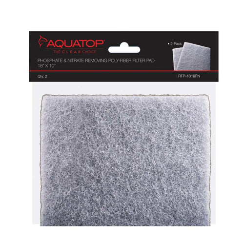 Aquatop 2in1 Phosphate  Nitrate Removing Filter Pad Grey, 1ea/18 In X 10 in, 2 ct