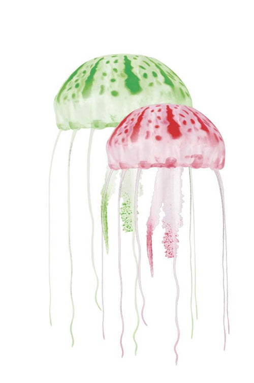 Aquatop Floating Jellyfish Aquarium Ornament Green/Red, 1ea/2 In  3 in, 2 pk