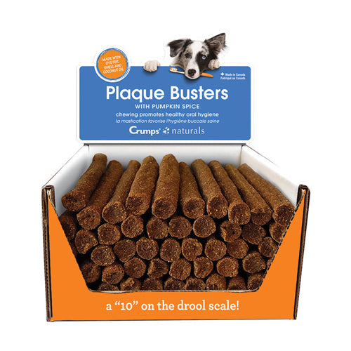 Crumps Natural Dog Plaque Buster Pumkin Spice 7inch/50pk Bulk