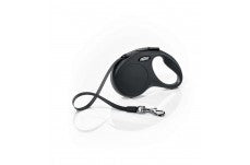Flexi Classic Retractable Tape Dog Leash Black 16 ft Small