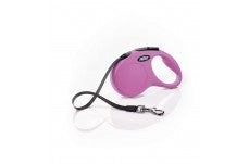 Flexi Classic Retractable Tape Dog Leash Pink 16 ft Small