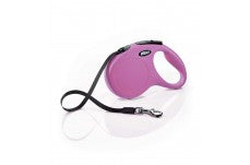 Flexi Classic Retractable Tape Dog Leash Pink 16 ft Medium
