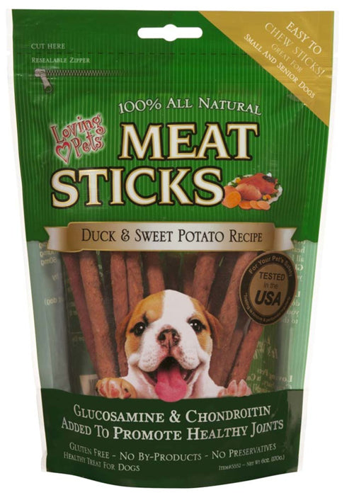 Loving Pets Meat Sticks Sweet Potato and Duck Recipe Dog Treats 6 oz