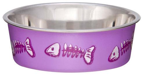 Loving Pets Bella Designer Fish Skeleton Cat Dish Lilac Extra-Small