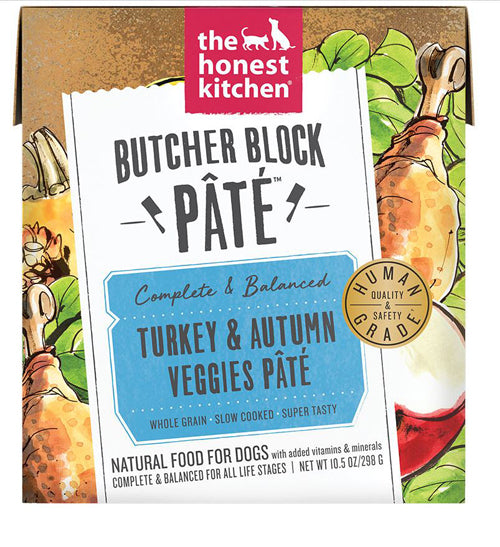 Honest Kitchen Dog Butcher Block Pate Turkey & Autumn Veggies 10.5oz. (Case of 6)