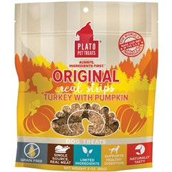 Plato Dog Strips Grain Free Turkey Pumpkin 6Oz