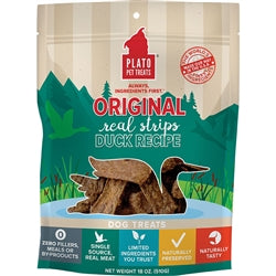 Plato Dog Strips Duck 18Oz