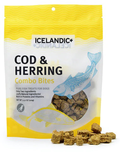 Icelandic+ Cod & Herring Combo Bites Fish Dog Treat 3.52-Oz Bag