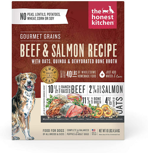 Honest Kitchen Dog Gourmet Grain Beef & Salmon 10lbs. Box