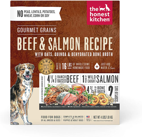 Honest Kitchen Dog Gourmet Grain Beef & Salmon 4lbs. Box