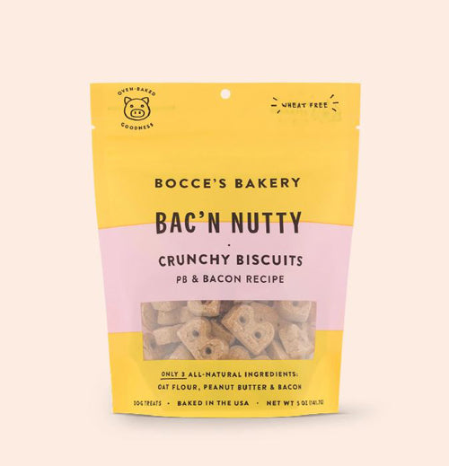 Bocce's Bakery Everyday Bac'N Nutty Biscuits Crunchy Dog Treats