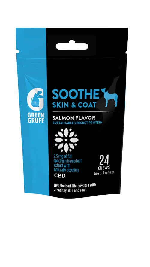 Green Gruff Soothe Skin  Coat PLUS CBD Dog Supplements 1ea/24 ct