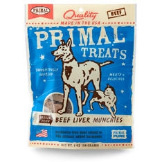 Primal Beef Liver Munchies Freeze-Dried Dog and Cat Treats, 2-Oz. Bag