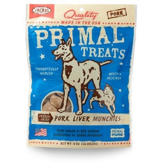 Primal Pork Liver Munchies Freeze-Dried Dog and Cat Treats, 2-Oz. Bag